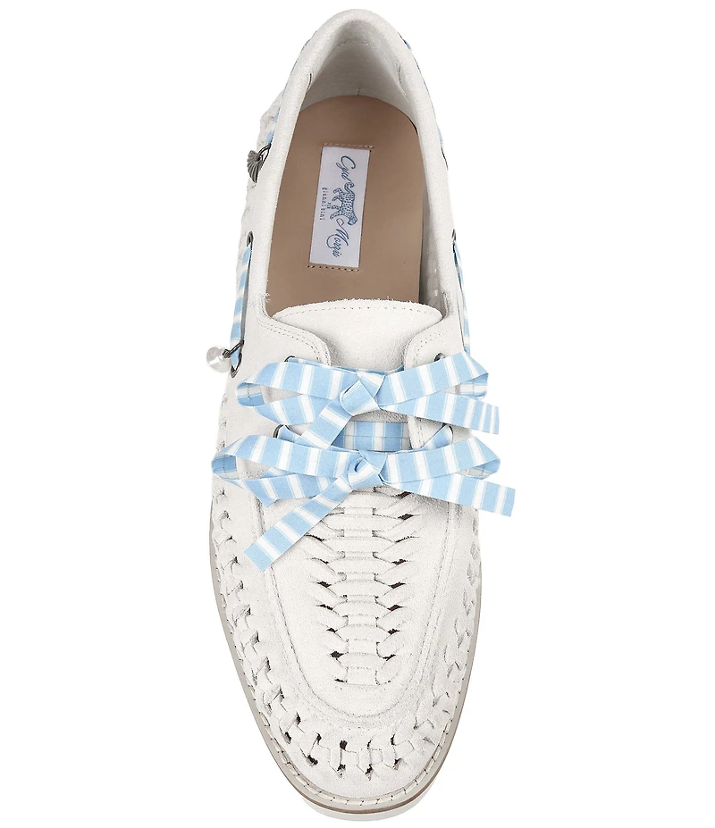 Gianni Bini x Cyd Morris The Nantucket Suede Woven Boat Shoes