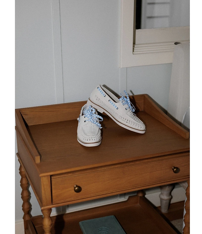 Gianni Bini x Cyd Morris The Nantucket Suede Woven Boat Shoes