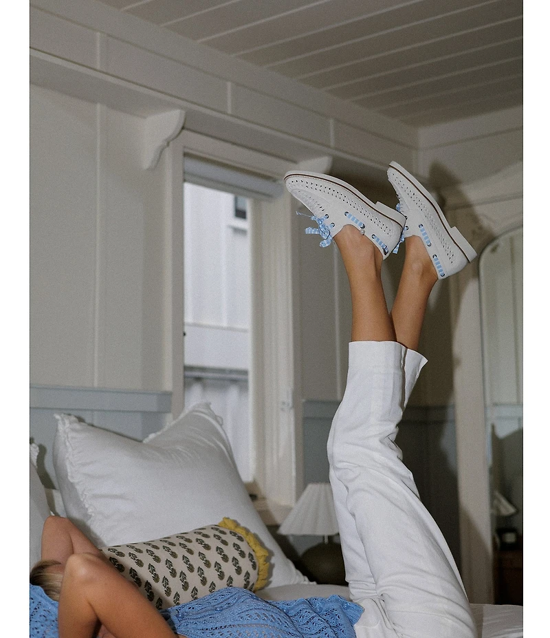 Gianni Bini x Cyd Morris The Nantucket Suede Woven Boat Shoes