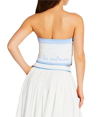 Gianni Bini x Cyd Morris The Paige Palm Tree Strapless Scarf Top