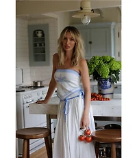 Gianni Bini x Cyd Morris The Paige Palm Tree Strapless Scarf Top