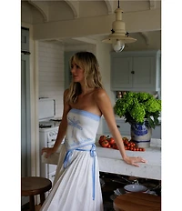 Gianni Bini x Cyd Morris The Paige Palm Tree Strapless Scarf Top