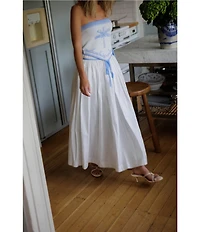 Gianni Bini x Cyd Morris The Paige Palm Tree Strapless Scarf Top