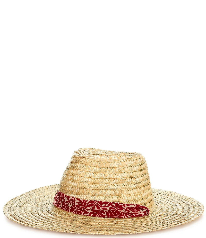 Gianni Bini x Cyd Morris The Walter Straw Hat with Interchangeable Scarf