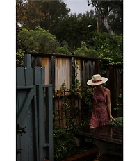 Gianni Bini x Cyd Morris The Walter Straw Hat with Interchangeable Scarf