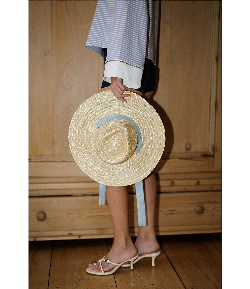 Gianni Bini x Cyd Morris The Walter Straw Hat with Interchangeable Scarf