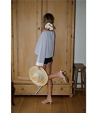 Gianni Bini x Cyd Morris The Walter Straw Hat with Interchangeable Scarf