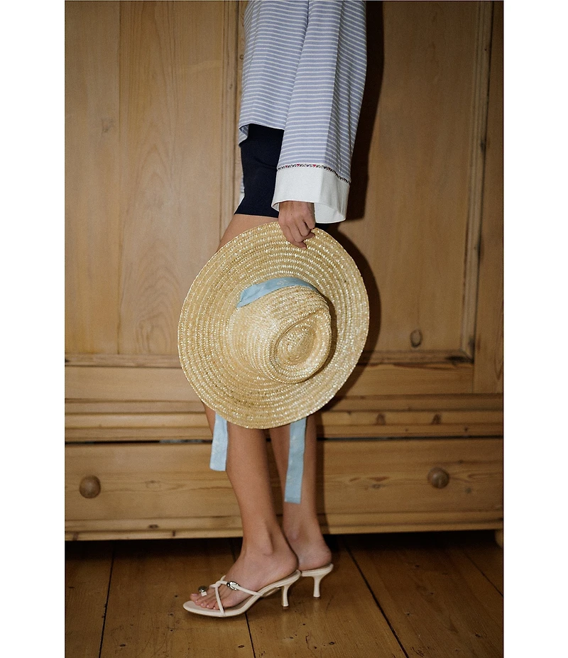 Gianni Bini x Cyd Morris The Walter Straw Hat with Interchangeable Scarf