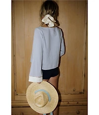 Gianni Bini x Cyd Morris The Walter Straw Hat with Interchangeable Scarf