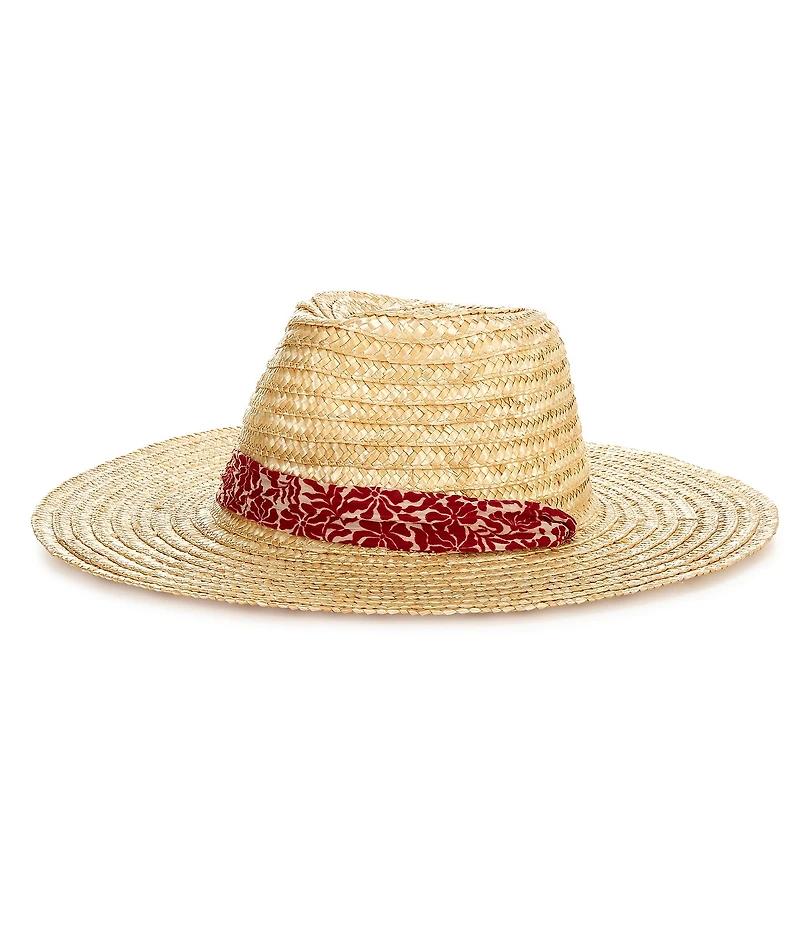 Gianni Bini x Cyd Morris The Walter Straw Hat with Interchangeable Scarf