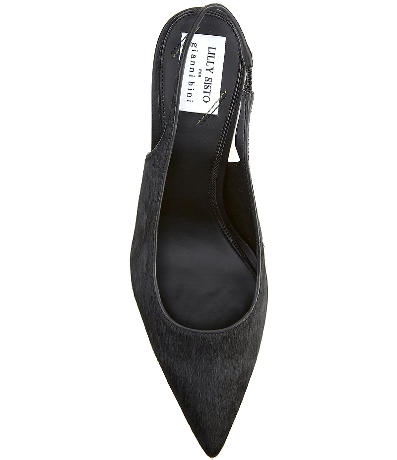 Gianni Bini x Lilly Sisto Lola Haircalf Pointed Toe Slingback Pumps