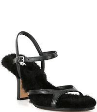 Gianni Bini x Lilly Sisto Stacy Strappy Faux Fur Dress Sandals