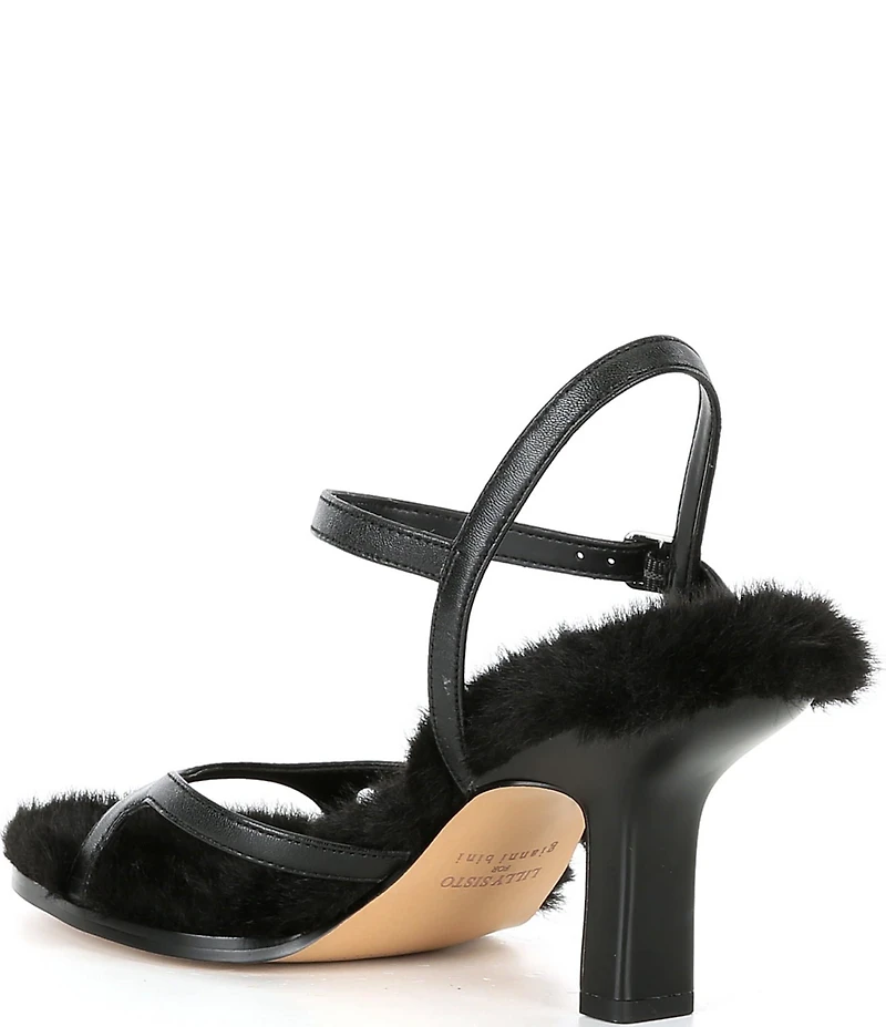 Gianni Bini x Lilly Sisto Stacy Strappy Faux Fur Dress Sandals