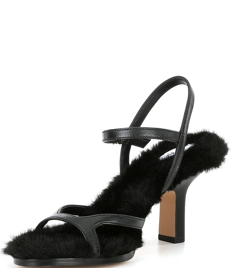 Gianni Bini x Lilly Sisto Stacy Strappy Faux Fur Dress Sandals