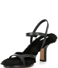 Gianni Bini x Lilly Sisto Stacy Strappy Faux Fur Dress Sandals