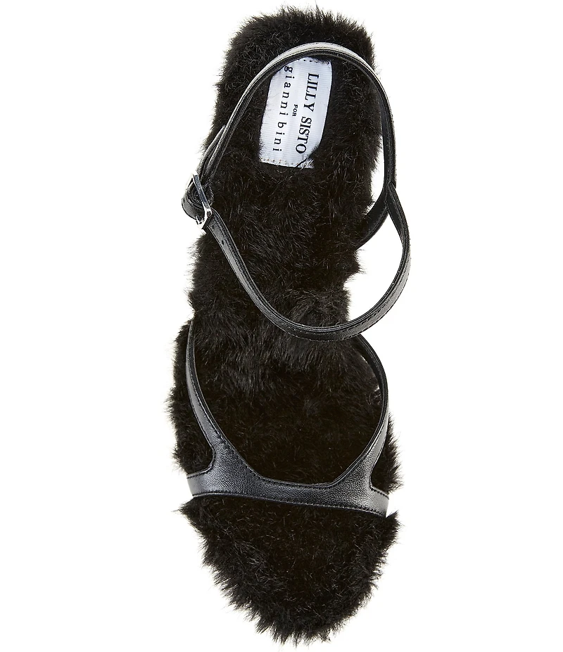 Gianni Bini x Lilly Sisto Stacy Strappy Faux Fur Dress Sandals