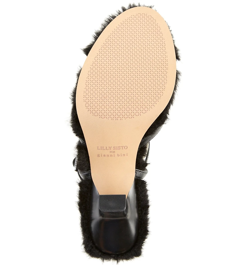 Gianni Bini x Lilly Sisto Stacy Strappy Faux Fur Dress Sandals