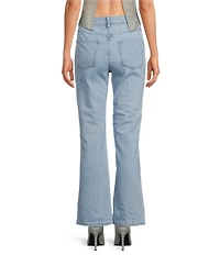 Gianni Bini x Nastia Liukin Anna Denim Straight Leg Feather Detail Jeans