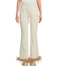 Gianni Bini x Nastia Liukin Anna Denim Straight Leg Feather Detail Jeans
