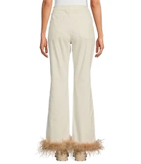 Gianni Bini x Nastia Liukin Anna Denim Straight Leg Feather Detail Jeans