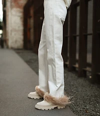 Gianni Bini x Nastia Liukin Anna Denim Straight Leg Feather Detail Jeans