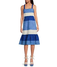 Gianni Bini x Shea Leigh Mills Capri Color Block Eyelet Midi Dress