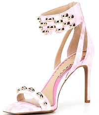 Gianni Bini x Shea Leigh Mills Carter Floral Print Hardware Detail Ankle Wrap Dress Sandals