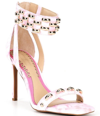 Gianni Bini x Shea Leigh Mills Carter Floral Print Hardware Detail Ankle Wrap Dress Sandals