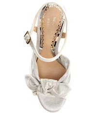Gianni Bini x Shea Leigh Mills Darling Metallic Knotted Bow Detail Platform Dress Sandals
