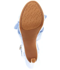 Gianni Bini x Shea Leigh Mills Darling Knotted Bow Detail Linen Platform Dress Sandals