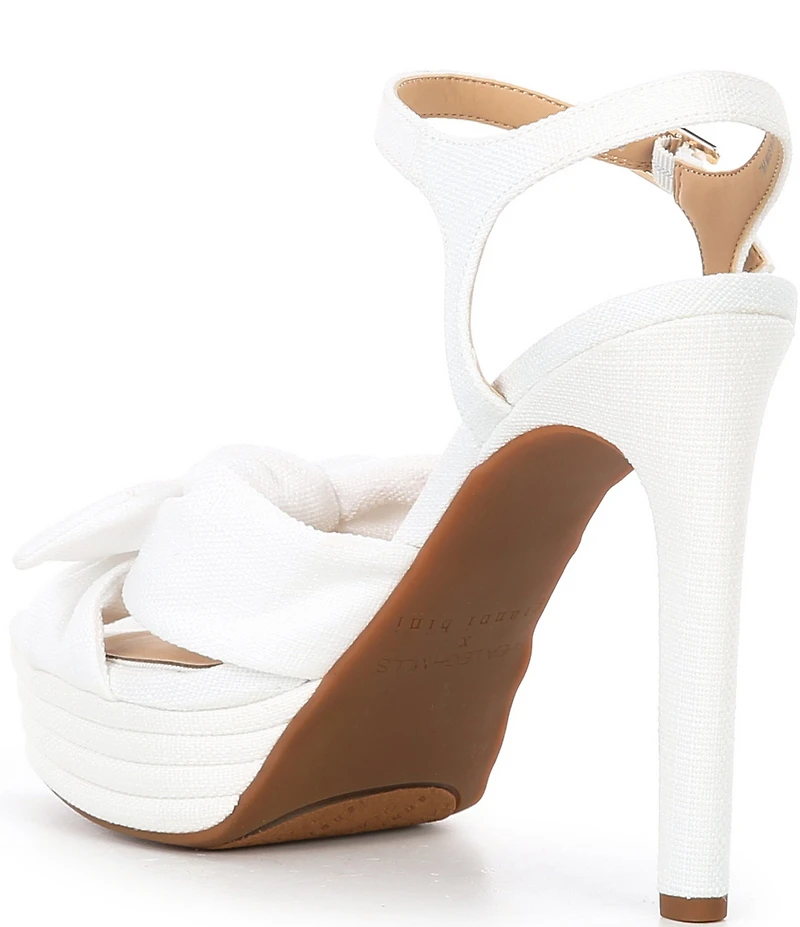 Gianni Bini x Shea Leigh Mills Darling Knotted Bow Detail Linen Platform Dress Sandals