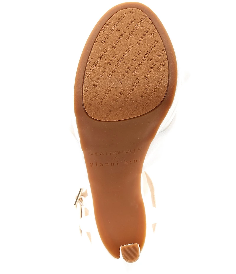 Gianni Bini x Shea Leigh Mills Darling Knotted Bow Detail Linen Platform Dress Sandals