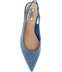 Gianni Bini x Sydney Silverman Christina Denim Pointed Toe Slingback Pumps