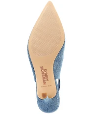 Gianni Bini x Sydney Silverman Christina Denim Pointed Toe Slingback Pumps