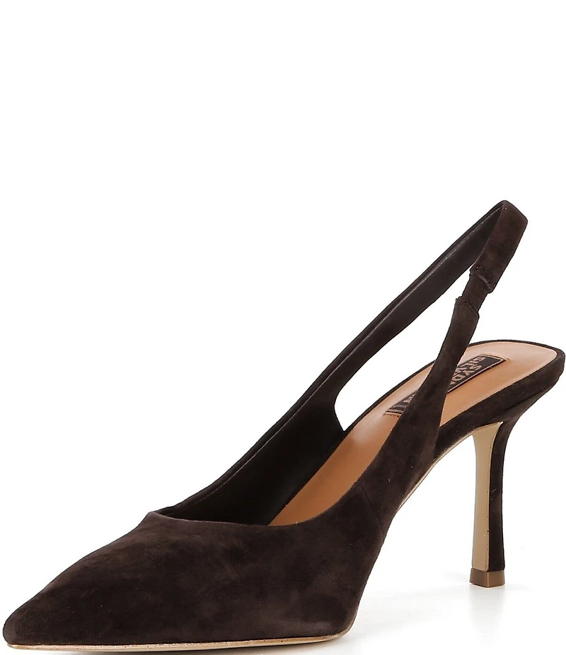 Gianni Bini x Sydney Silverman Christina Suede Pointed Toe Slingback Pumps