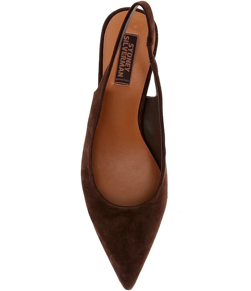 Gianni Bini x Sydney Silverman Christina Suede Pointed Toe Slingback Pumps