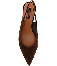Gianni Bini x Sydney Silverman Christina Suede Pointed Toe Slingback Pumps