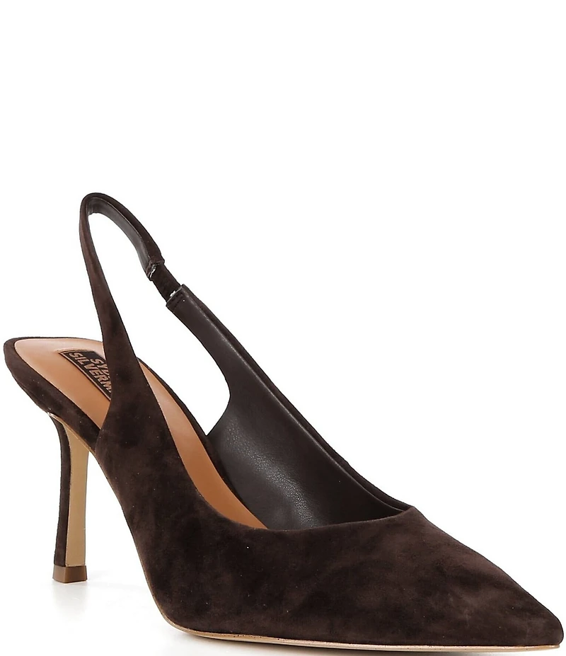 Gianni Bini x Sydney Silverman Christina Suede Pointed Toe Slingback Pumps