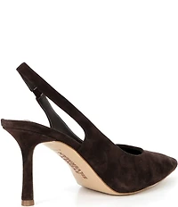 Gianni Bini x Sydney Silverman Christina Suede Pointed Toe Slingback Pumps