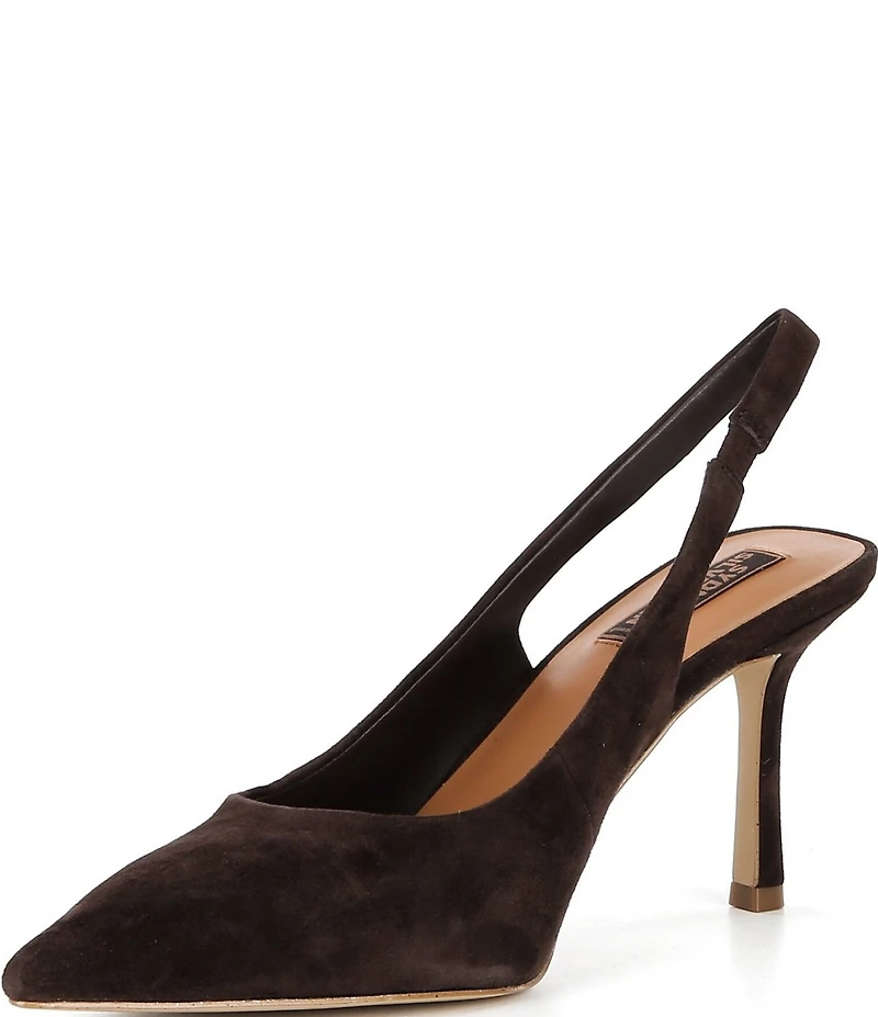 Gianni Bini x Sydney Silverman Christina Suede Pointed Toe Slingback Pumps