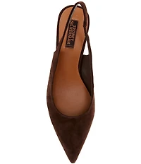 Gianni Bini x Sydney Silverman Christina Suede Pointed Toe Slingback Pumps