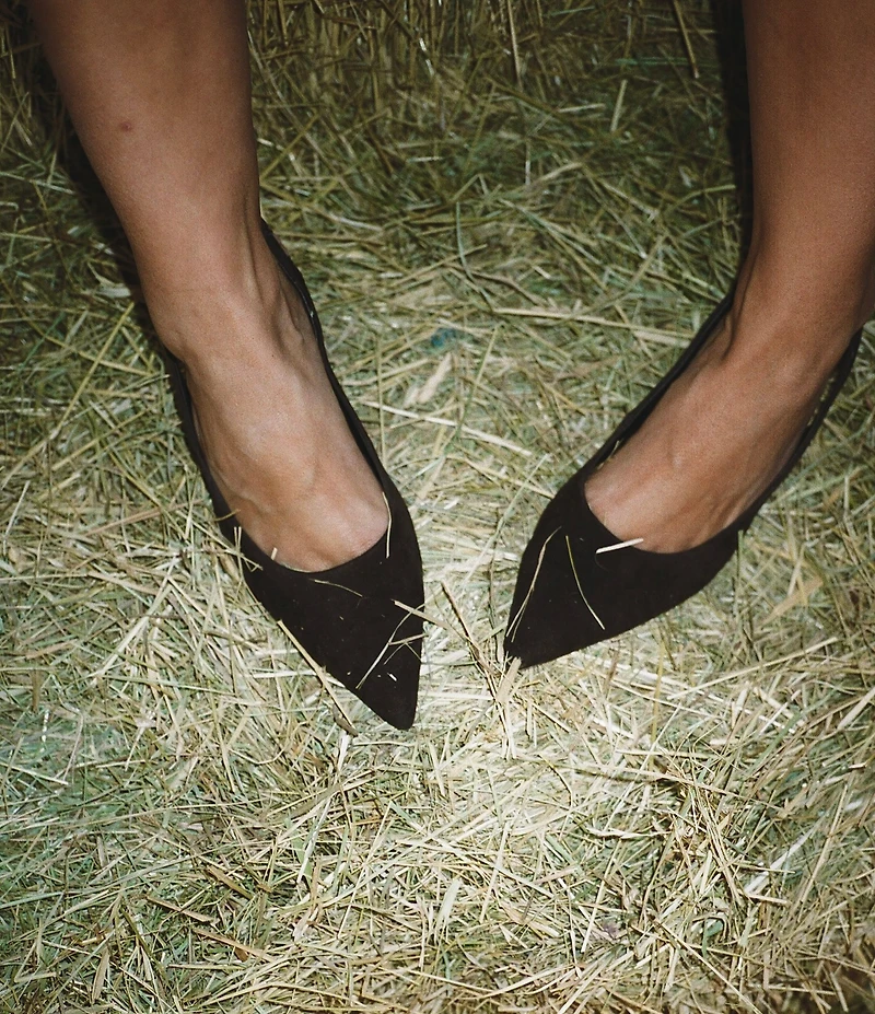 Gianni Bini x Sydney Silverman Christina Suede Pointed Toe Slingback Pumps