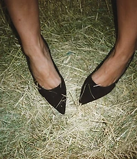 Gianni Bini x Sydney Silverman Christina Suede Pointed Toe Slingback Pumps