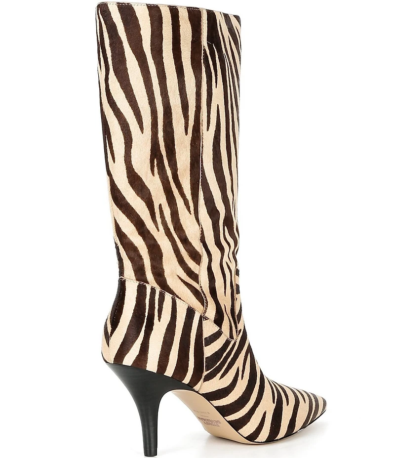 Gianni Bini x Sydney Silverman Hasley Zebra Print Haircalf Boots