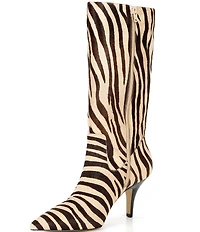 Gianni Bini x Sydney Silverman Hasley Zebra Print Haircalf Boots