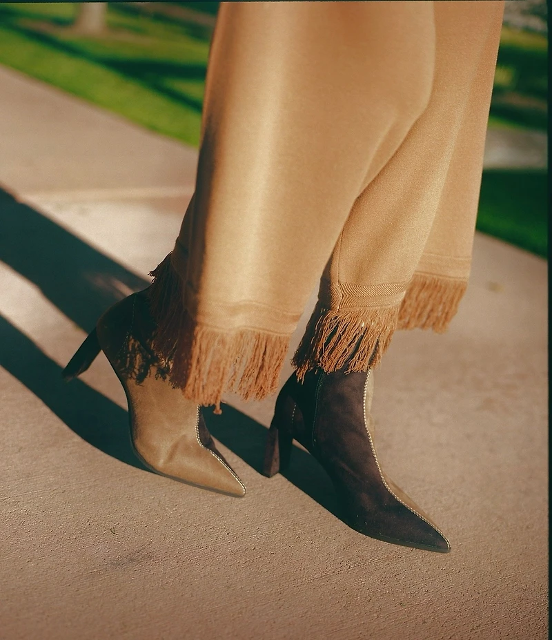 Gianni Bini x Sydney Silverman Kelsey Two-Tone Stitched Dress Booties