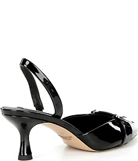 Gianni Bini x Sydney Silverman Sara Patent Buckle Hardware Slingback Pumps