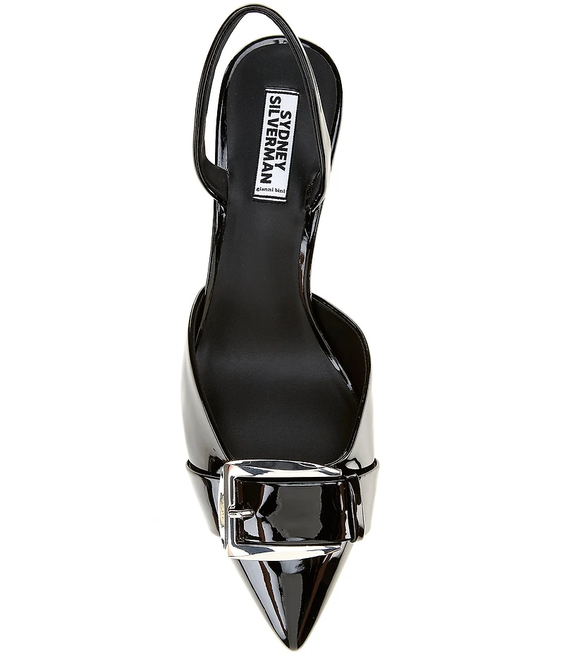 Gianni Bini x Sydney Silverman Sara Patent Buckle Hardware Slingback Pumps