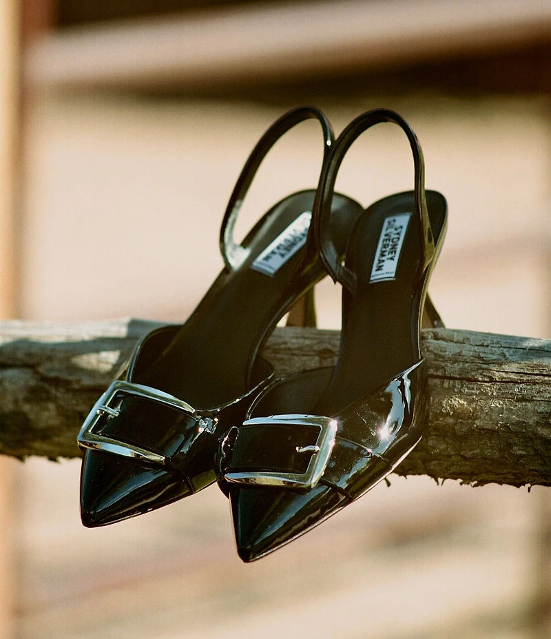 Gianni Bini x Sydney Silverman Sara Patent Buckle Hardware Slingback Pumps