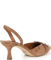 Gianni Bini x Sydney Silverman Sara Suede Buckle Hardware Slingback Pumps